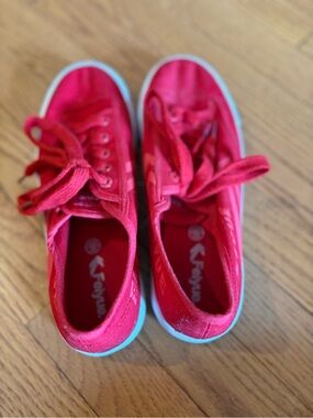 Feiyue Bright Red Canvas Lace-Up Sneakers